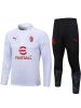 Picture of AC Milan 2023-2024 Men's White Football Training Tracksuit (Zip-Neck Top & Soccer Pants)