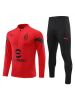 Picture of AC Milan 2023-2024 Men's White Football Training Tracksuit (Zip-Neck Top & Soccer Pants)